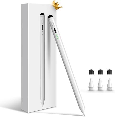 Pencil for Apple iPad 11th/10th/9th, 2X Fast Charge Stylus Pen for iPad, Palm Rejection, Tilt Sensitivity, Compatible with iPad A16/10/9/8/7/6, Pro M4/13/12.9"/11", Air M3/M2/5/4/3, Mini 7/6/5