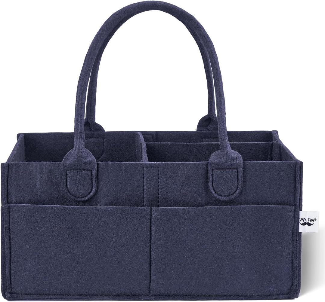 Mr. Pen- Baby Diaper Caddy Organizer, Navy Blue, Nursery Storage Bin and Car Organizer for Diapers and Baby Wipes (1 Pack, Regular)