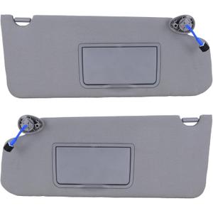 Left Drvier & Right Passenger Side Sun Visor with Light Fits for 2009 2010 2011 2012 2013 2014 2015 Honda Pilot Replaces# 83280-SZA-A01ZA 83230-SZA-A01ZA (Gray)