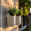 La Jolie Maison Wall Hanging Planters for Indoor PlantsHanging Flower Pots for Air Plants Succulent, Set of 2, 6 Inch, Porcelain White