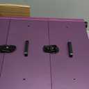 FRENESSA Rolling Nail Case Wheeled Manicure Storage Case Polish Organizer Professional Makeup Trolley for Studio or Travelling Nail Technician Artists Cosmetologist Stylist - Vegan Leather (Purple)