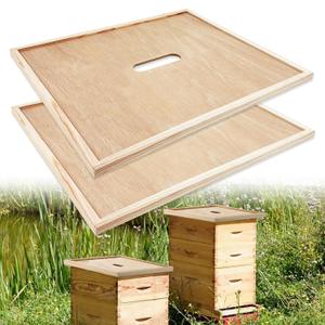 2 Beehive Inner Covers for 10 Frame Hive w/Feeding Hole, Insulation, Ventilation - Beekeeping Tool Accessory (2 Pack)