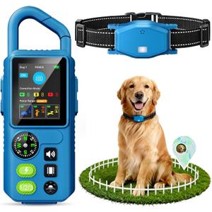 Wireless Dog Fence System, 5-in-1 Electric Fence for Dogs, Protection & Training, Fence Range up to 394 Ft, Training Distance up to 3300 Ft, with Remote