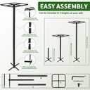 HEYTIMI 4 Pcs Heavy Duty Dragon Fruit Trellis 12"x12"x50", Adjustable Metal Dragon Plant Support Stand, Durable Vertical Trellis for Climbing Plants, No-Hammer Assembly for Outdoor Garden(Square)