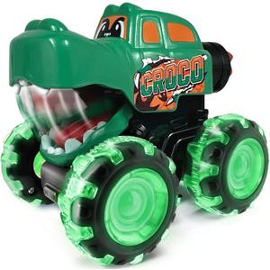 Stargo - Croc Monster Truck Toys - Light Up Chomping Pull Back Truck | Birthday Gifts for Toddlers, Boys Toys, Monster Truck Childrens Toys for Kids, Boys, Girls Ages 3-5 4-6 5-7 4-8