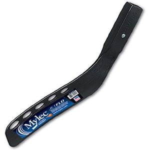 Mylec Hockey Stick Blade, Replacement Street Hockey Blade, Lightweight & Durable, High-Impact Fiberglass, Air-Flo Design, with 2 Screws, Secure Fit, for Most Wood Hockey Shaft (Left, Black)