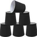 Aspen Creative 32046-6B, Hardback Empire Clip-On Chandelier Lamp Shade, Black, 3" Top x 4" Bottom x 4" Slant Height, Set of 6