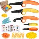 Cardboard Construction Kit - 401 PCS Kids Building Set with Safe Serrated Cutter, Crease Roller, Screws & Nuts, STEM Upcycled Tool for DIY Cardboard Projects, Engineering & Creativity