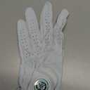 CLAPLEY Womens Golf Glove  Premium Cabretta Leather with Magnetic Ball Marker, Breathable Design, Good Elasticity, Precious Gift for Golfers, Super Soft Feel, Left and Right Hand, Secure Fit (Medium, Lindos Blue)