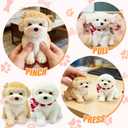 2PCS Cute Squishy Dog Toys - Handmade Squishy Dog Relief Toy, Ultra Soft Silicone Squishies Toy for Kids & Adults, Autism & Anxiety Relief, Fun Gift for Boys & Girls (White-Curry)