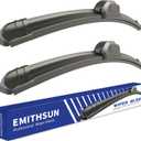 OEM QUALITY 26" + 22" Premium All-Seasons Stable And Quiet Windshield Wiper Blades(Set of 2) (26"+22"(Pair For Front Windshield), Black wiper blades)