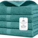100% Cotton Hand Towel Set of 4, (16 x 28 inches) Sustainable, Soft, Highly Absorbent, Quick Drying, Combed Cotton Hand Towels Pack of 4 Ideal for Hotels, Spa, Bathroom, Dorm, Teal