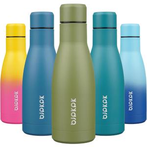 BJPKPK 12oz Water Bottles Stainless Steel Double Wall Vacuum Insulated Small Water Bottles for Travel,Olive Green