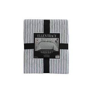 Ellen Tracy Quilt - Green/White, Queen