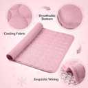 TerraKin Cooling Mat for Dogs and Cats, 27.6" x 21.7" Soft Pet Cooling Pad with Ice Silk Fabric, Comfortable for Crate, Bed, Floor, Sofa(Large, Pink)