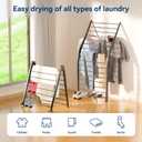 Whitmor Spacemaker Folding Drying Rack, Indoor Clothes Organizer with Patent-Pending Design, Space Saving, 6" L x 26" W x 51.5" H, Black Deluxe