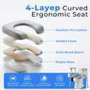 Ergonomic Raised Toilet Seat with Soft Cushion for Seniors, Adjustable Height & Width, Heavy-Duty Bariatric Toilet Seat Riser, Design for Post-Surgery & Elderly Support, Fits Round & Elongated Toilets