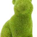 Easter Rabbit Decoration Horticulture Green Flocking Moss Sculpture Decoration Desktop Living Room Garden Easter Gift (Small 2PCS Standing+Sitting)