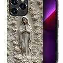 ZHEGAILIAN Case for iPhone 13 Pro Max,Shockproof Hard Shell + Soft Silicone 2 in 1 Hybrid,Shockproof Bumper Drop Protective - Elegant Ivory Religious