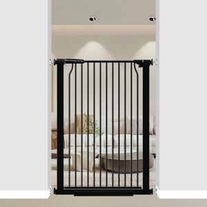 40.55" Extra Tall Baby Gate for Doorways Stairs, 29.6-32.5 in Narrow Baby Gates No Drill, Tall Dog Gate Indoor Walk Thru, Pressure Mounted Child Gate with Door for Pet Doggie Puppy Black