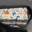 Pamo Babe Compact Pack and Play - Portable Crib for Baby, Lightweight Foldable Travel Playard with Mattress Pad & Carry Bag, Safe Breathable Travel Bed for Home, Trips & Family Visits, Cute Pattern