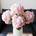 DUYONE 4pcs 22.4'' Realistic Large Artificial Hydrangea Flowers with Long Stem,Light Pink Lifelike Latex Soft Flowers for Home Decor Wedding Arrangements Party Living Room Bouquets