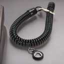 Black Elastic Ropes Retractable Coil Springs Keychain, Anti-lost Key Chain Holder Clasp for Keys Wallet Cellphone and Other Badge Holders Identification Badges and Supplies