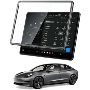 Alijees Tempered Glass Screen Protector For Tesla Model Y Accessories(2020~2024)& 2017-2023 Model 3 Accessories - [No More Glare& Fingerprint] -No Bubble Tempered Glass Case, HD & 9H Anti-scratch