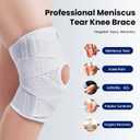 Knee Brace for Meniscus Tear, Knee Pain, Adjustable Breathable Knee Support with Side Stabilizers for Knee Pain Arthritis Recovery Joint Support, Women and Men,XX-Large (White)