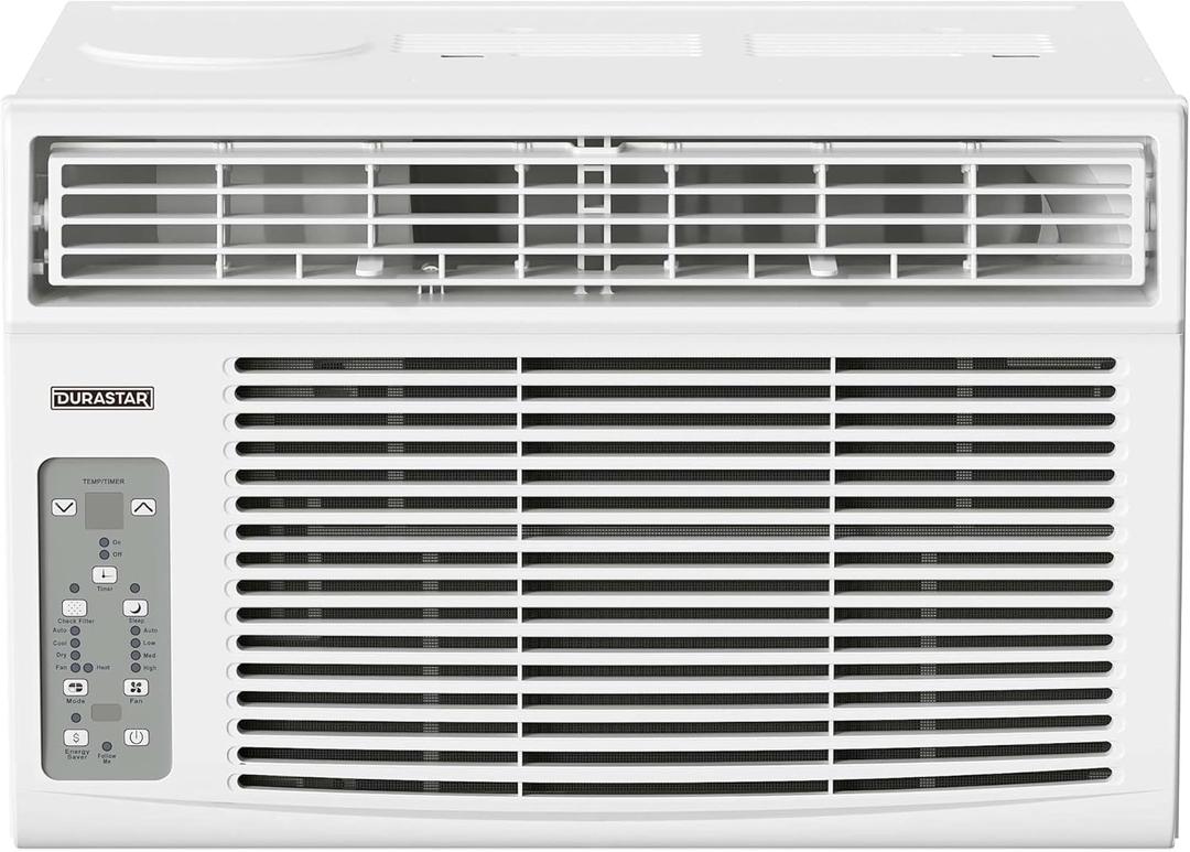 Durastar DRWHC122XNA1 12,000 BTU 230V Window Air Conditioner with 11000 BTU Supplemental Heating and Remote Control - White (Cooling Area 550 Sq. Ft.)