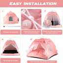 Dog Tent Indoor Cat House Pink Puppy Bed Portable Pet Teepe Princess Dog Camping Tent Outdoor Kitten Houses Cute Bunny Nest Girl Kitty Cave, Small (13.8" x 13.8" x 11.8")
