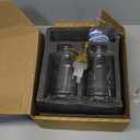 Molimoli Syrup Dispenser for Coffee Bars, Glass Syrup Bottle w. Pump, 16.9 oz 500 ml, Set of 2, Gold Upgraded Dispenser