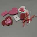 Geetery 3 Pcs Valentine's Day Decoration Heart Wooden Sign Standing Block Love Christian Tables Centerpieces Valentines Decoration Double Printed Table Sign for Wedding Party Favor Supplies (Retro)