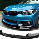 Front Bumper Lip Splitter Spoiler Compatible with BMW 4 Series 2014-2020 428i/ 430i/ 435i/ 440i/ F32/ F33/ F36/ (M Sport Models), Gloss Black 4pcs Air Chin Body Kit Exterior Accessories