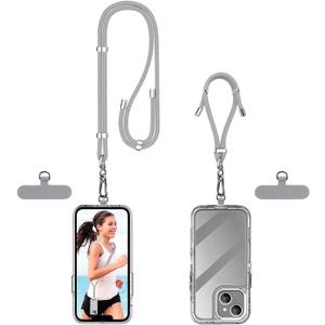 Phone Lanyard- 1 x Adjustable Neck Strap,1 x Wrist Strap,2 x Pads,Universal Crossbody Cell Phone Lanyard for Travel Essentials,Wrist lanyards for Keys,ID Badges,Compatible with Most Smartphones