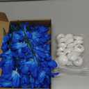Hanaive 42 Pcs Blue Orchids Artificial Flower Vase Fillers for Floating Candles Wedding Table Centerpiece Blue Orchid and Unscented Floating Candles for Wedding Table Christmas Party Home Decoration