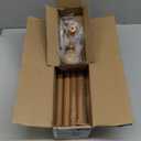 Wood Curtain Rods for Windows 48 to 84 Inch,1'' Diameter Drapery Rods with Imitation Wood Grain Leaf Pattern Finials,Boho Adjustable Heavy Duty Curtain Rods Set,36-88'',Color:Natural Wood