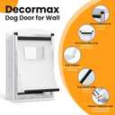 Steel Dog Door for Wall, Energy Efficient Pet Door, Telescoping Tunnel and Steel Frame, Double Magnetic Flaps and Two Sliding Lock Panels, Easy to Install, White, Medium