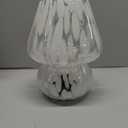 ONEWISH Mushroom Lamp Small Bedside Table Lamp-Nightstand Nightlight Dimmable Stepless, Translucent Glass White Desk Lamp for Bedroom Dorm Living Kitchen, Murano Style Aesthetic Cute Home Decor