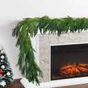 5.6ft Christmas Garlands Norfolk Pine Garland Faux Greenery Pine Garland for Indoor Holiday Decor 2pcs