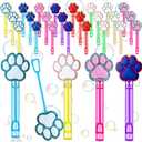 24 Pcs Paw Print Bubble Wands Pet Dog Puppy Birthday Party Favors, Goodie Bag Stuffers, Piata Fillers & Party Supplies for Themed Gatherings & Celebrations