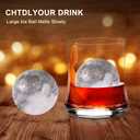 4 x 6-Cavity Round Ice Cube Tray - Durable Silicone Mold for Perfectly Round Ice Cubes, Ideal for Cocktails, Whiskey, and Beverages (Black)