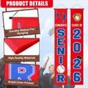 Mindsoft 2 Pcs Baseball Senior Night 2026 Graduation Decorations Baseball Senior Night Porch Door Banner 30 x 180 cm Class of 2026 Wall Sign Decorations for Graduation Party Supplies Outdoor Decor