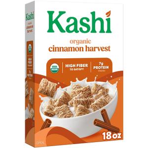 Kashi Cinnamon Harvest Breakfast Cereal 18oz | Organic, Whole Grain, Best By 04/03/26