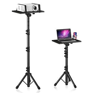 DECOSIS Projector Stand Tripod Adjustable, Laptop Height from 23.5 to 63.5 inches with Gooseneck Phone Holder, Floor for Office, Home, Stage, Studio, DJ Racks Holder Mount, 23.5inch-63.5inch
