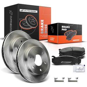 A-Premium 12.00 inch (304.70mm) Front Vented Disc Brake Rotors + Ceramic Pads Kit Compatible with Cadillac, Chevy & GMC Models - Escalade (EXT/ ESV), Silverado, Tahoe, Express, Suburban, Sierra, Yukon