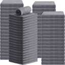 Newwiee 72 Pack Microfiber Bleach Proof Towels Bulk for Salon 18 x 30 Inch Dry Lint Free Hair Drying Hand Towels for Hair, Gym, Bath, Spa, Shaving, Barber(Grey)