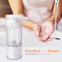 Practical 17oz. Automatic Touch-Free Rechargeable Sensor Liquid Soap Pump Dispenser, Adjusted by Sensor Distance Liquid Output (White_Orange)