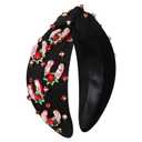 CEALXHENY Kentucky Derby Headband for Women in White, Pink Derby Rose Floral Headband Hair Accessories, Horse Race Day Party Favors Gifts (Derby H-White 2, 1 Count Pack of 1)