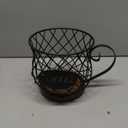 YINMIT K Cup Holder Organizer, Rustic Coffee Pod Holder Organizer, 35 Kcup Holder for Counter with HandleLarge Capacity Black Wire Coffee Capsule Basket for Kitchen Office Desktop (Circular Grid)